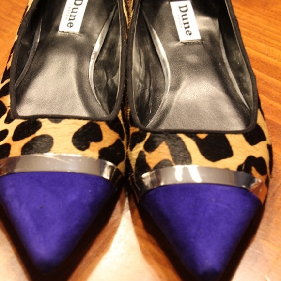 dune leopard print flat shoes